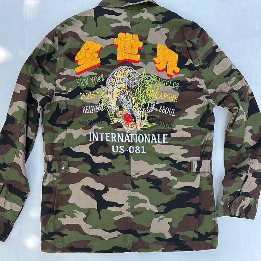 GUESS Green and Brown Camo Jacket